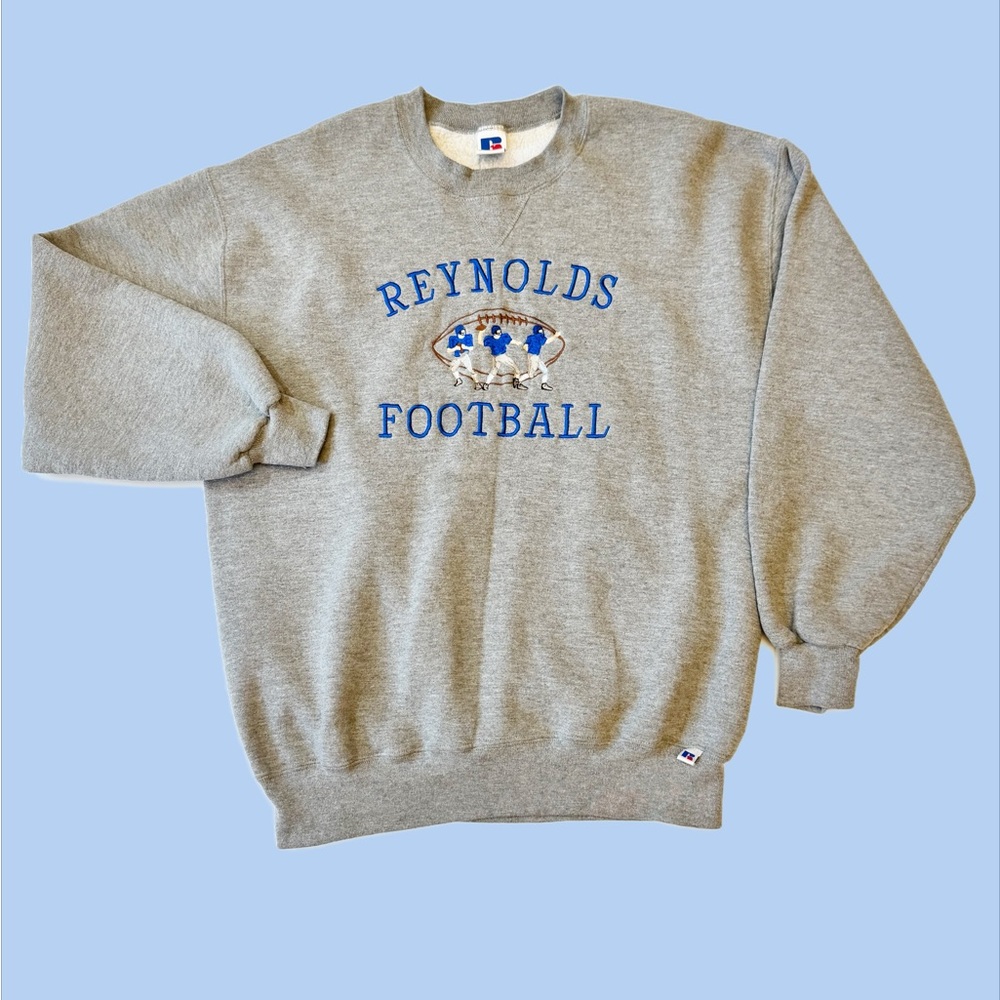 Vintage 90s Russel Athletic Reynolds Football sweatshirt, unisex XL.
